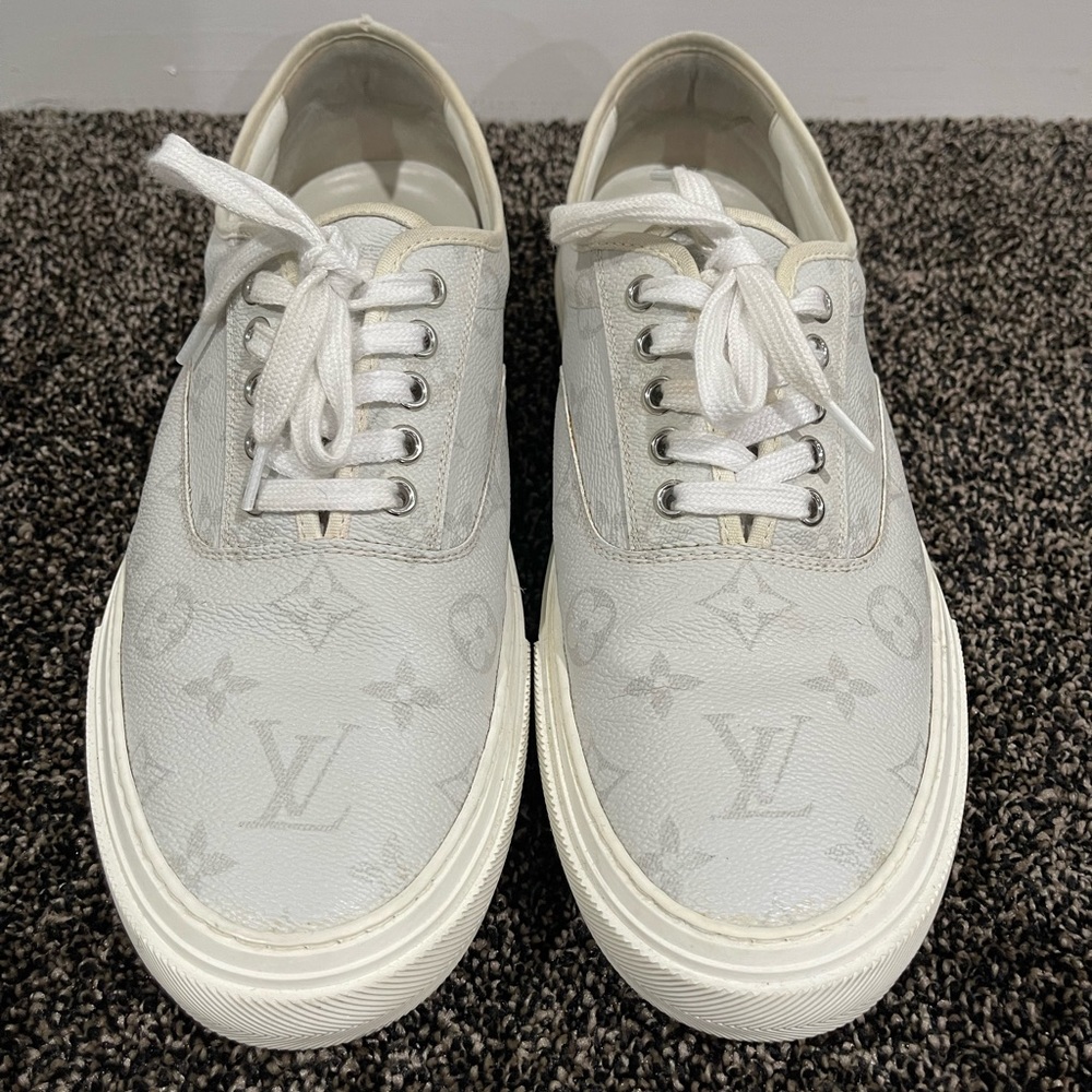 Louis Vuitton Monogram Trocadero “White/Grey” Low Sneakers - Picture 3 of 9